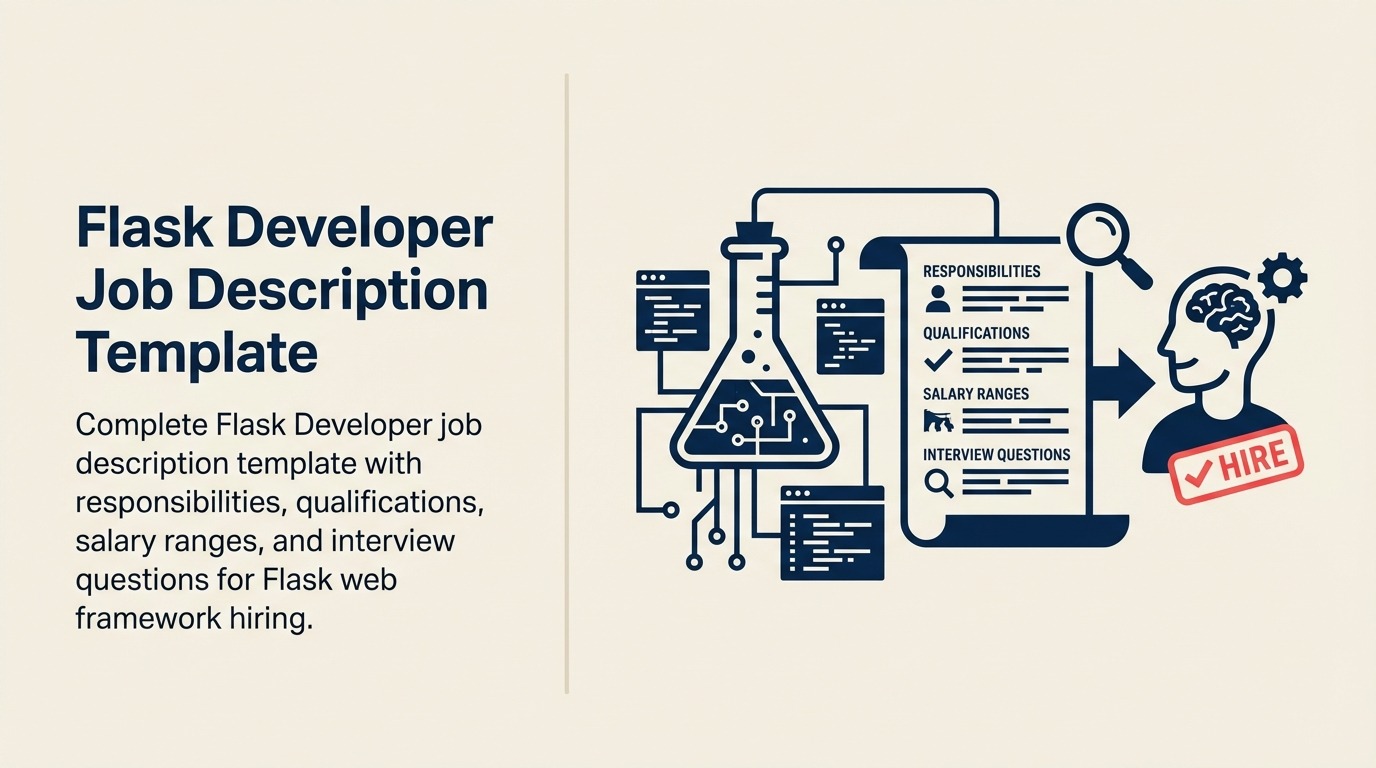 Flask Developer Job Description shown as laboratory flask assembled from modular API blocks