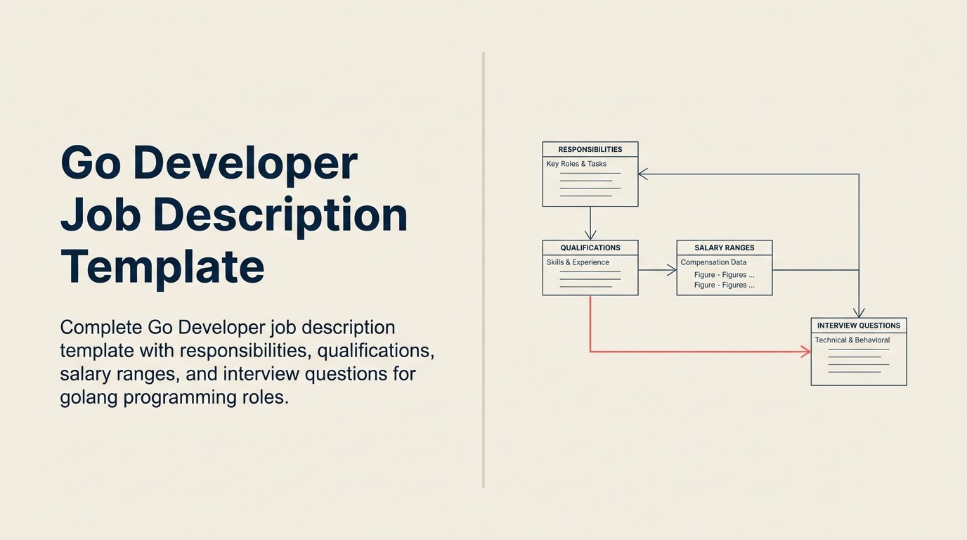 Go developer job description shown as a concurrency engine powering backend services