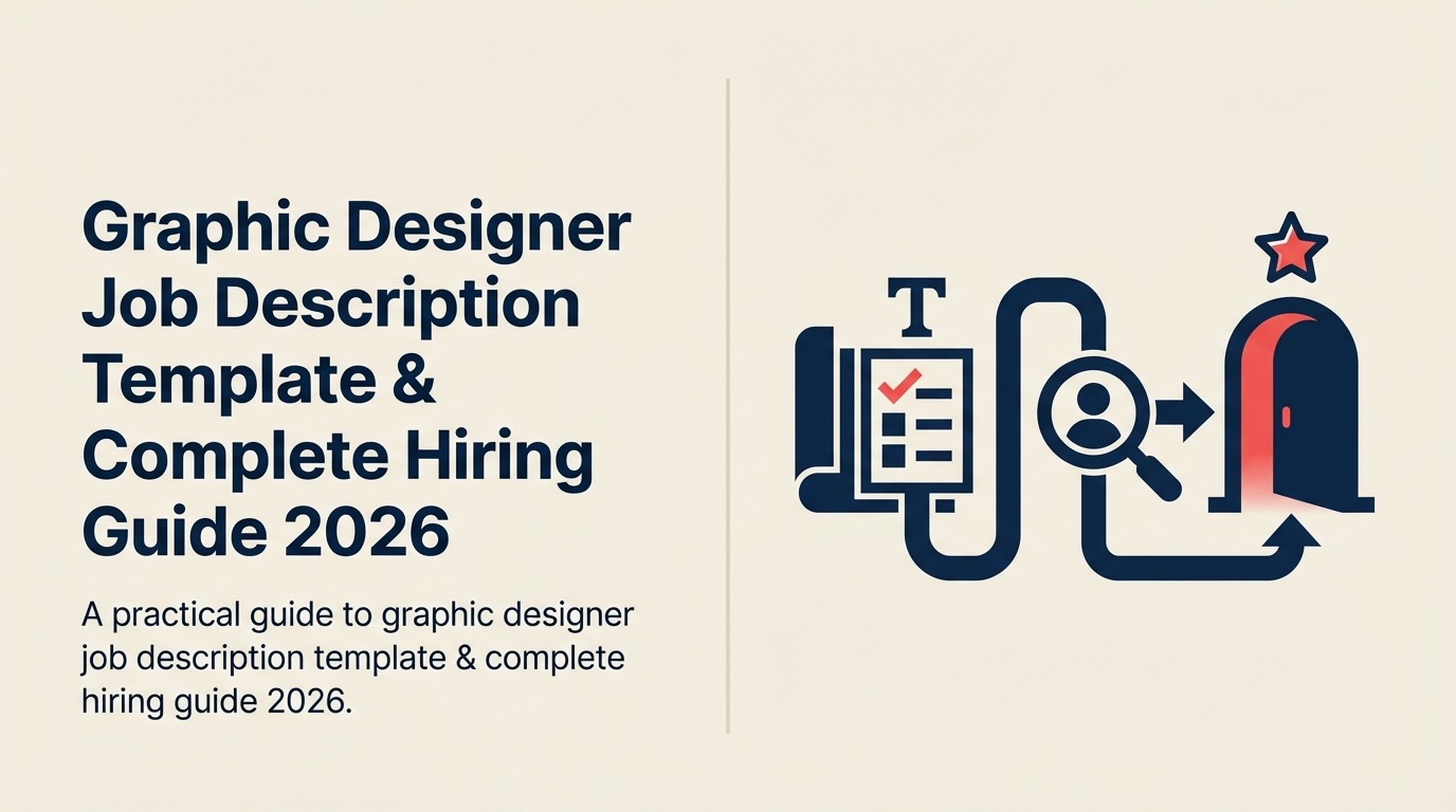 Graphic Designer job description illustrated by a modular studio kit linking brand strategy, layout, and campaign design