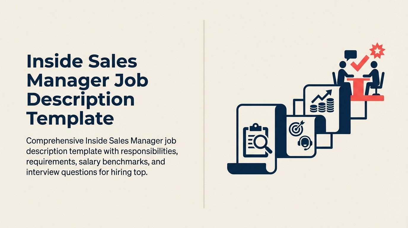 Inside Sales Manager Job Description illustrated with coaching handwheel turning a pipeline flywheel toward one revenue target