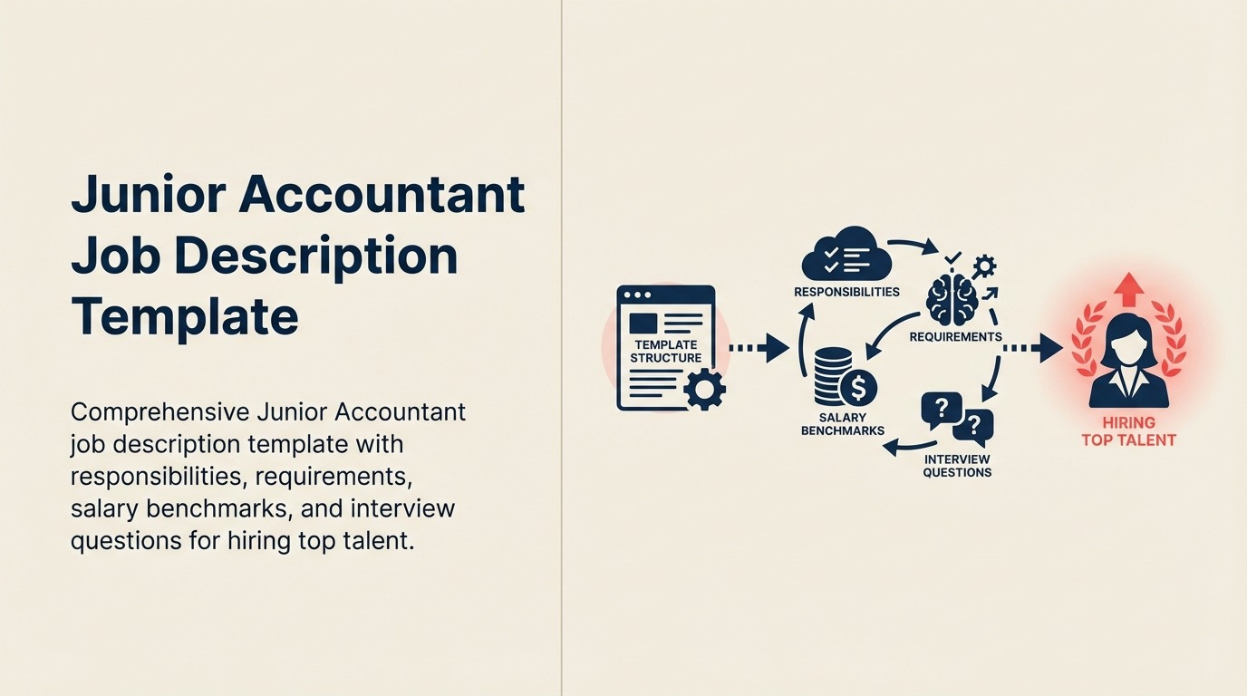 Junior Accountant Job Description illustrated with precision ledger bench