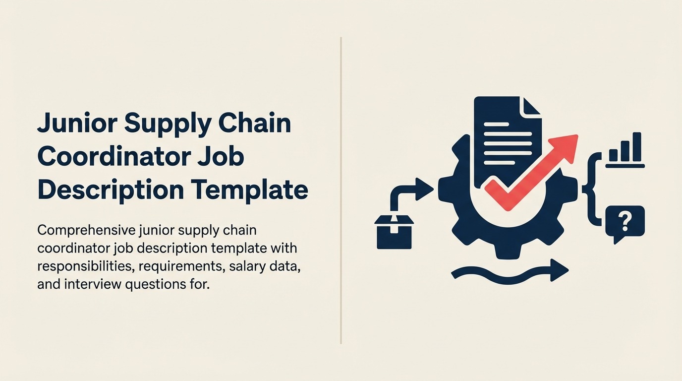 Junior Supply Chain Coordinator Job Description illustrated with a Rework editorial junior supply chain coordinator visual.
