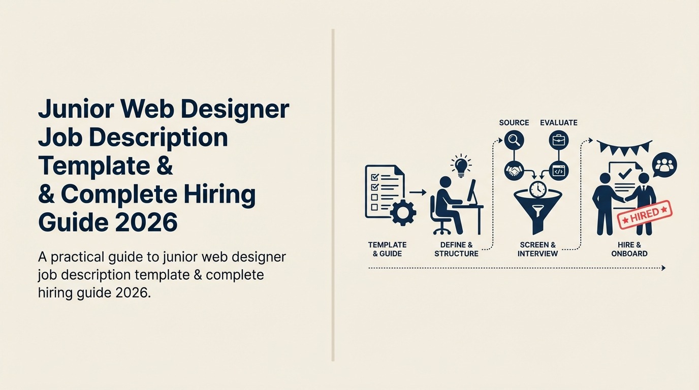 Junior web designer job description shown as a responsive canvas guided by mentorship