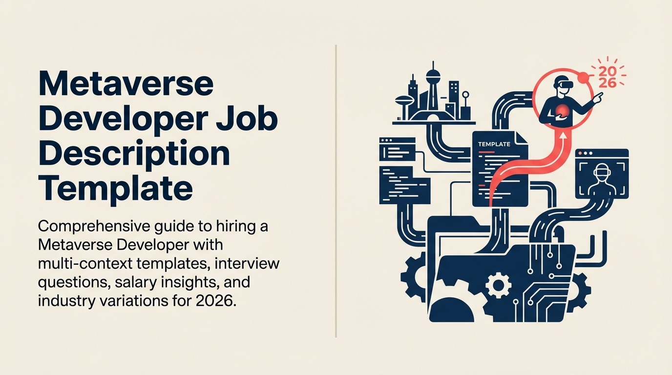 Metaverse Developer Job Description illustrated with virtual world portal