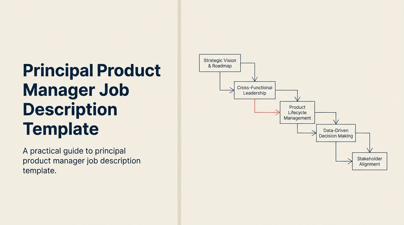Principal Product Manager job description shown as a strategy compass steering multiple product teams