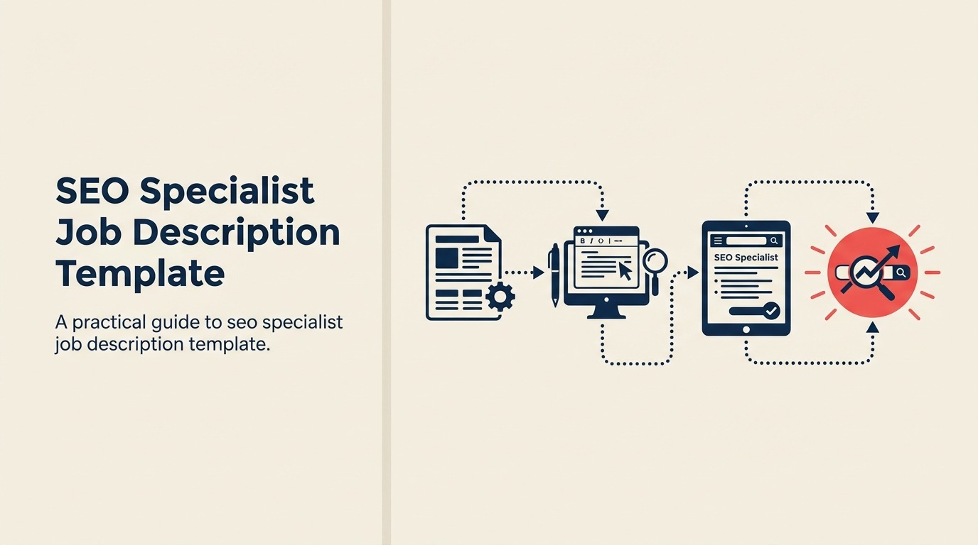 SEO Specialist Job Description illustrated with search compass