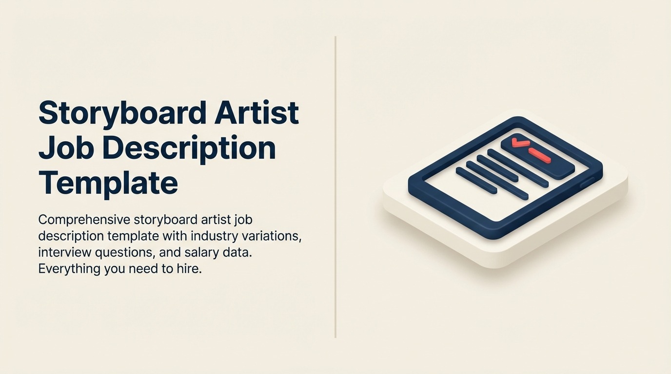 Storyboard Artist Job Description illustrated with story sequence ribbon