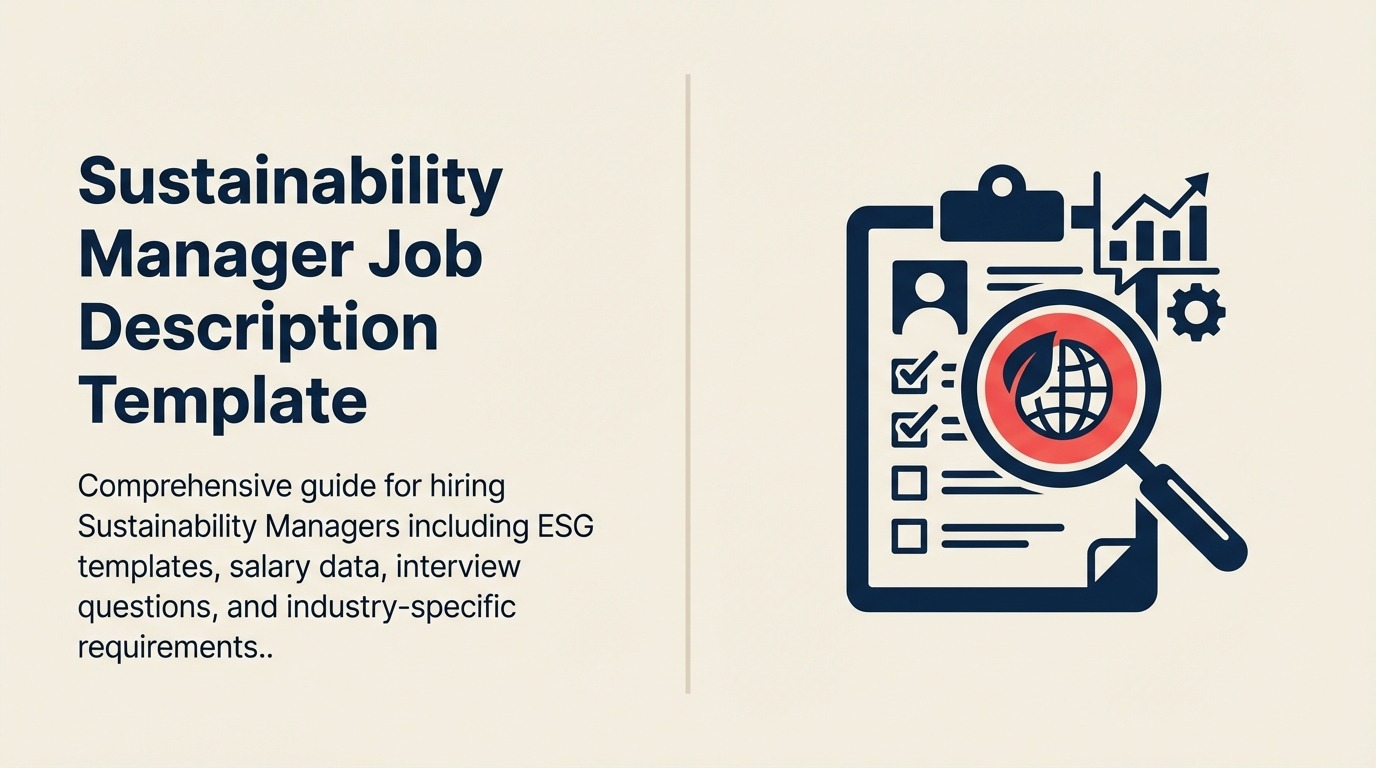 Sustainability Manager Job Description illustrated with a Rework editorial sustainability manager visual.