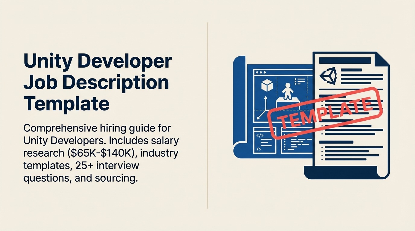 Unity developer job description illustrated by an interactive world combining code, motion, and multi-platform delivery