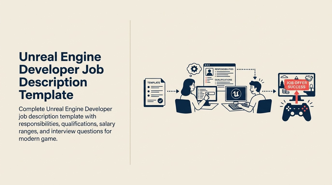 Unreal Engine developer job description shown as a real-time world portal powered by technical modules
