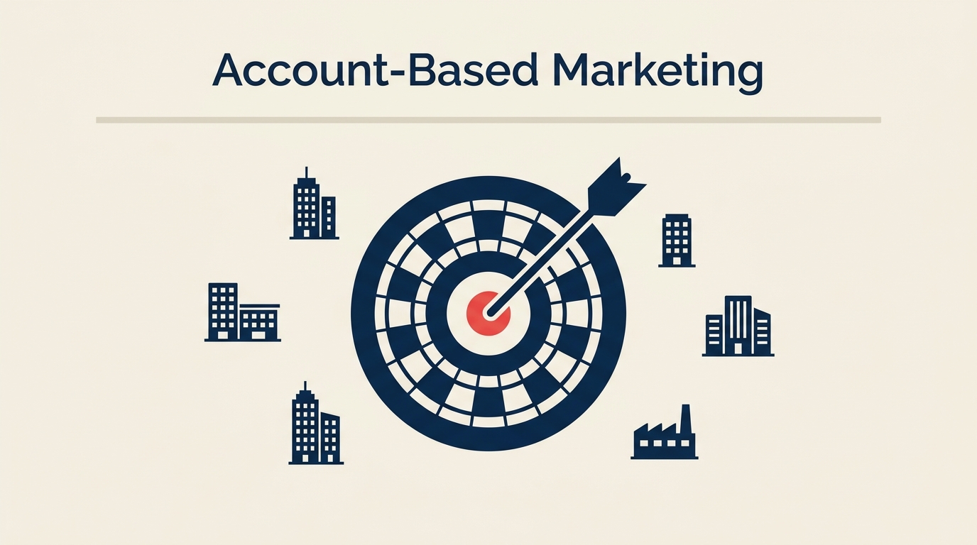 Ilustração de alvo de dardos representando o foco em contas específicas no account-based marketing