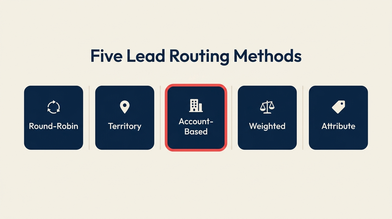 Comparação dos cinco métodos de roteamento de leads