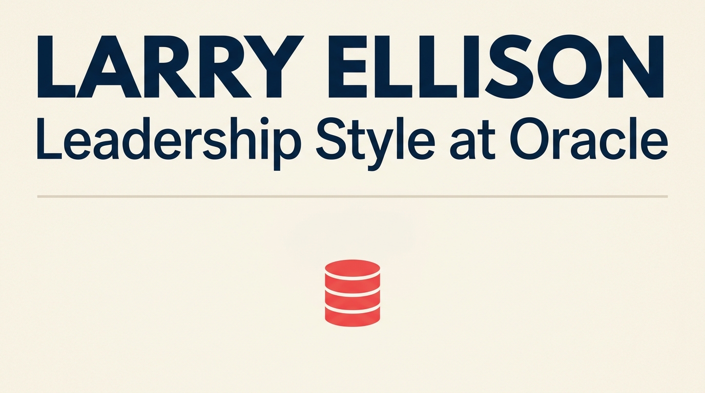 Larry Ellison leadership style concept card