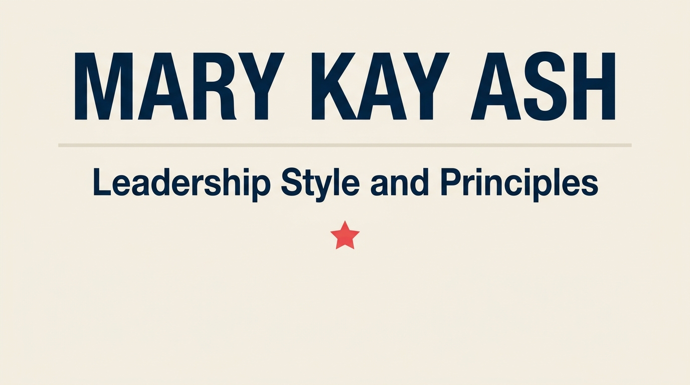 Cartão conceitual sobre o estilo de liderança de Mary Kay Ash