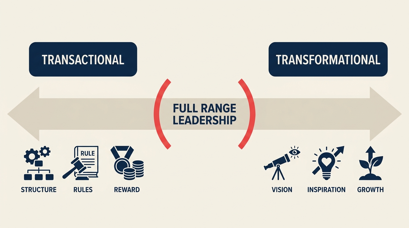 Führungsspektrum von transaktional bis transformational
