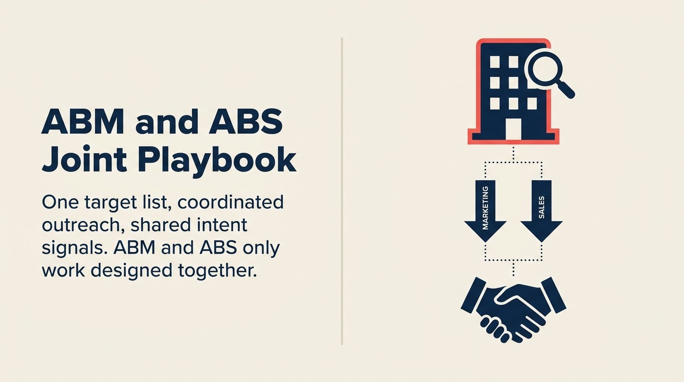 The ABM and ABS Joint Playbook showing coordinated marketing and sales outreach model
