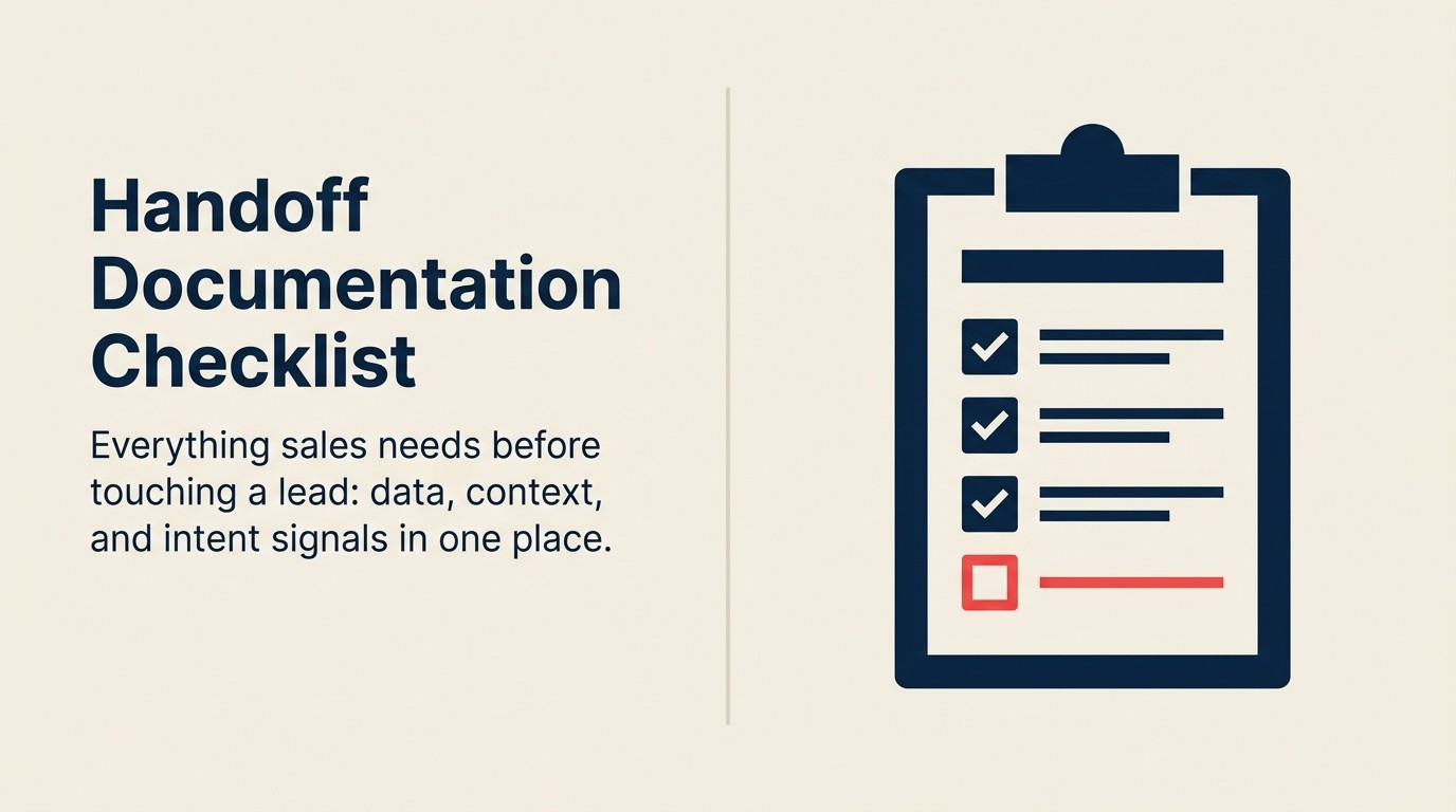 Handoff documentation checklist for MQL to SQL