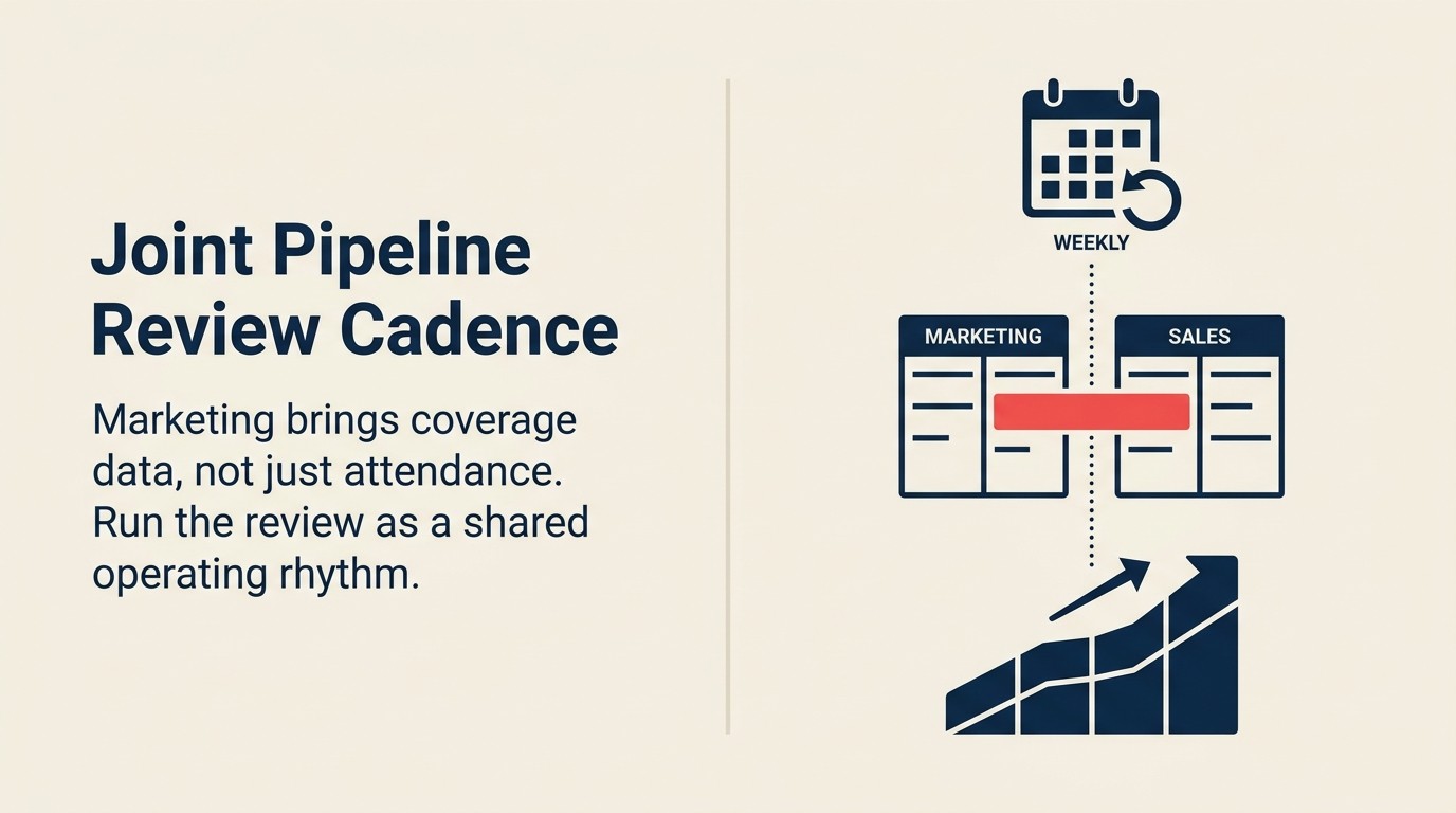 Joint pipeline review cadence for marketing and sales alignment
