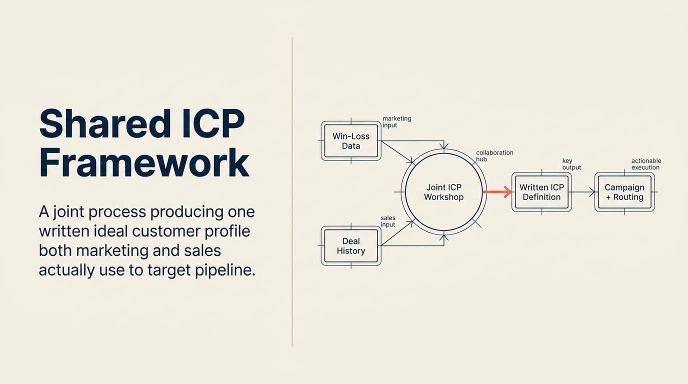 Shared ICP framework, joint ideal customer profile process for marketing and sales alignment