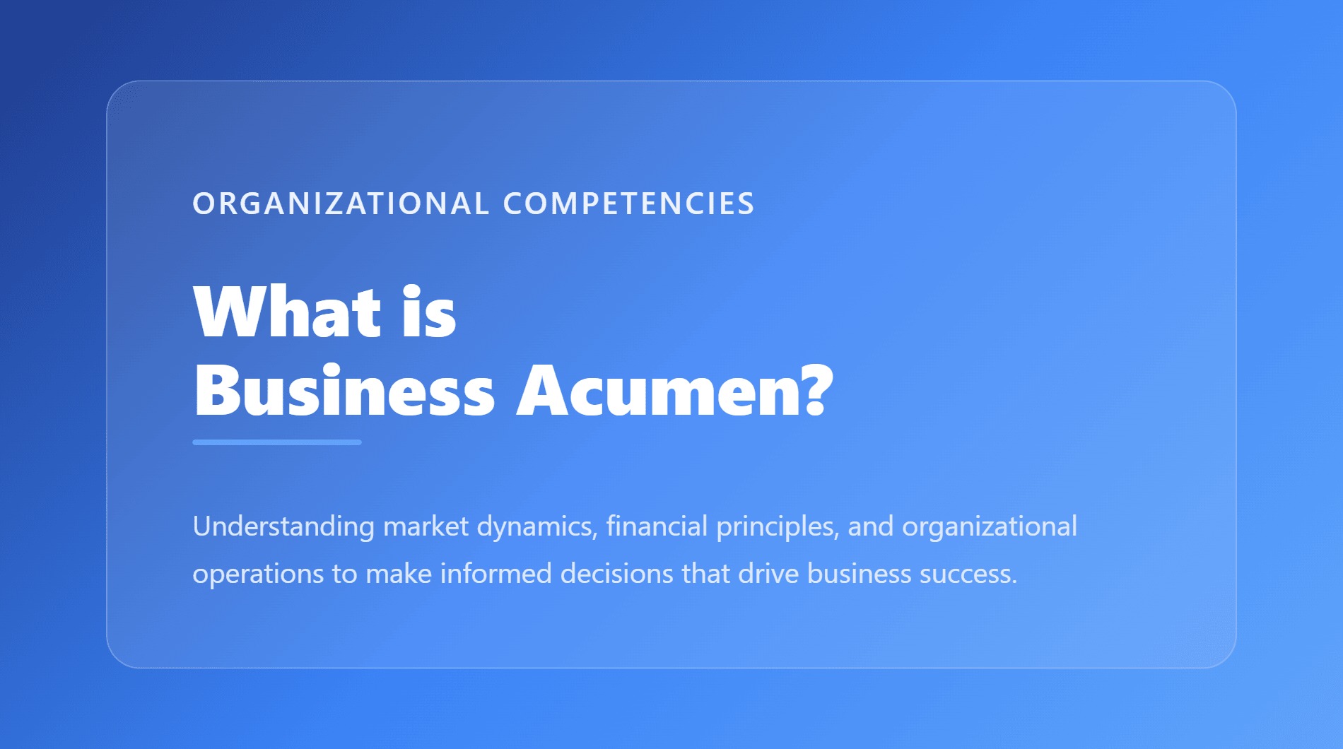 Business Acumen: Framework Kapabilitas Organisasi