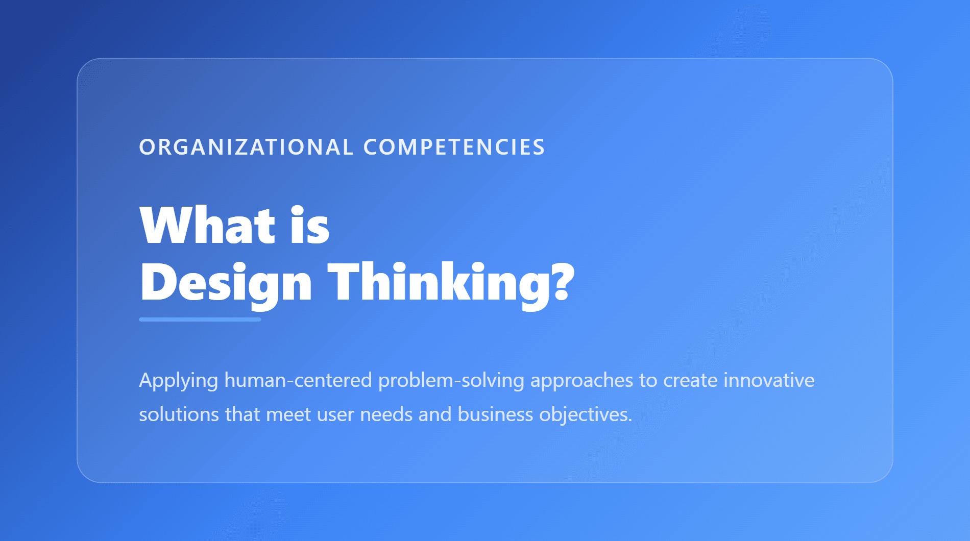 What Is Design Thinking? visual showing an empathy lens guiding a rough problem object through a prototype loop toward one coral useful solution
