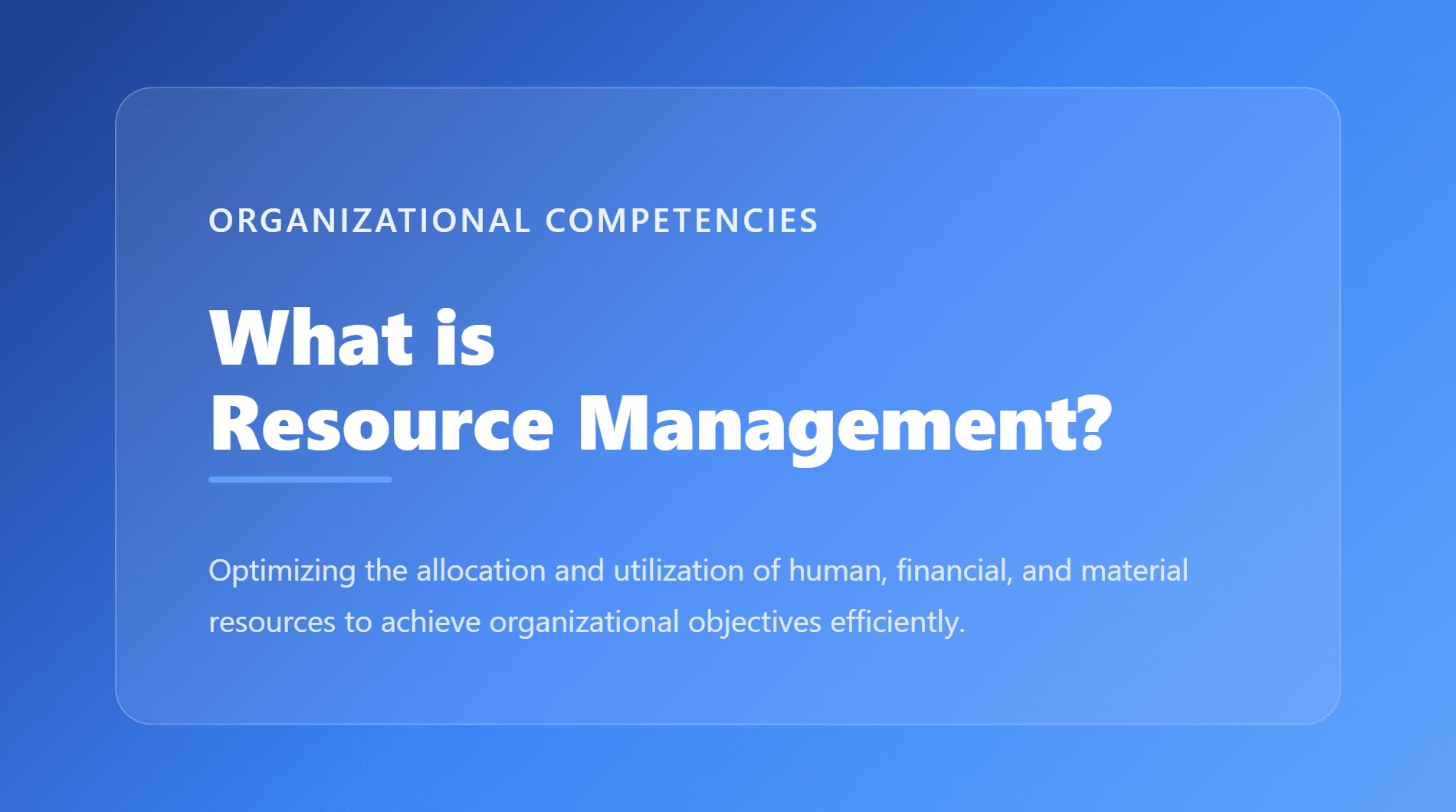 Resource Management: Organisatorisches Fähigkeiten-Framework