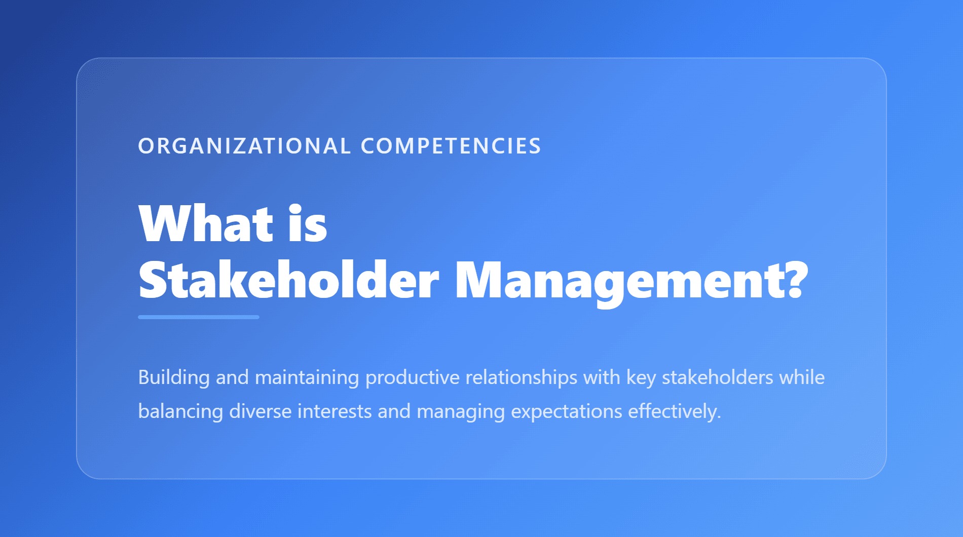 What Is Stakeholder Management? visual showing a relationship compass aligning several distinct stakeholder orbits around one coral shared-value center