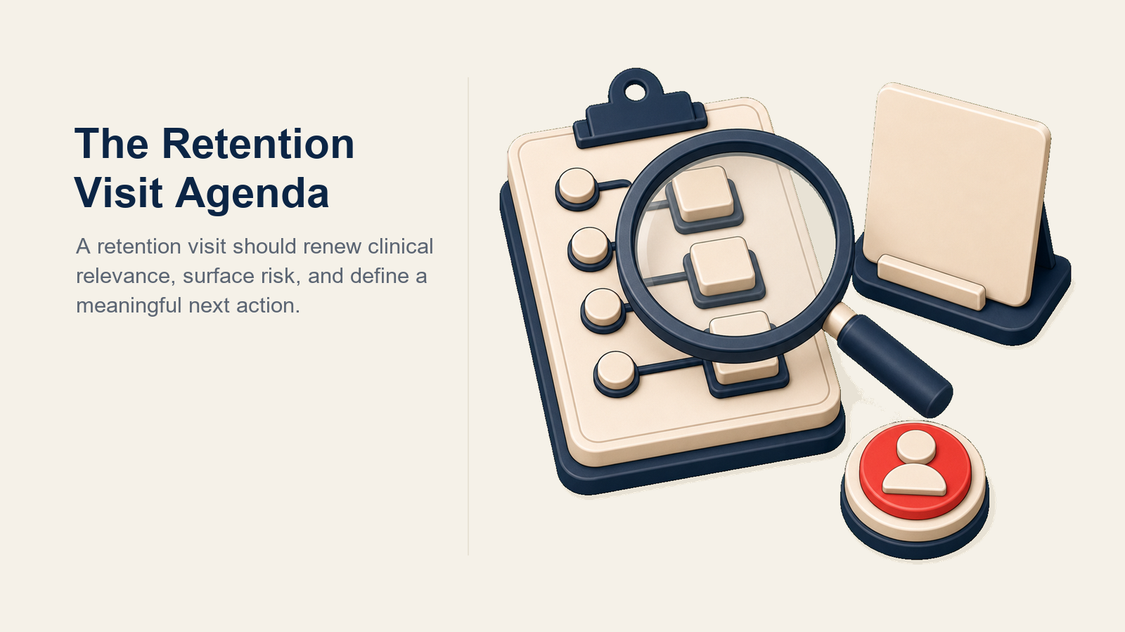 HCP retention visit stages from trial validation to clinical partnership