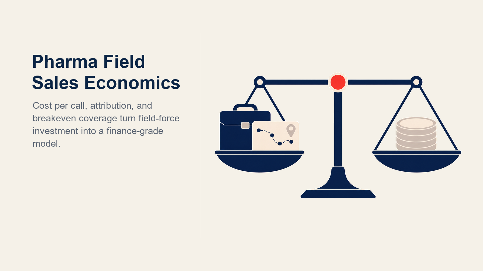Pharma field sales economics balance weighing total rep cost against prescription return