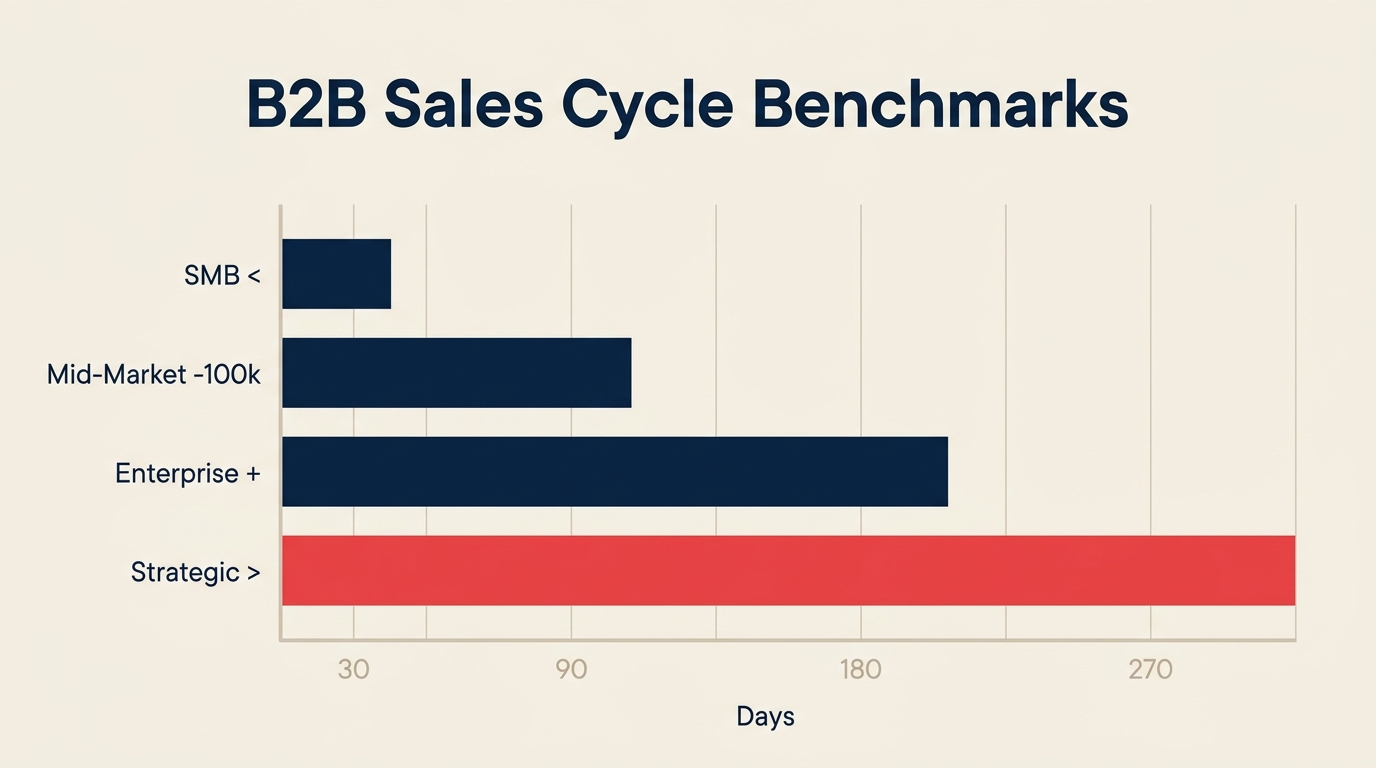 B2B-Verkaufszyklus-Benchmarks nach Deal-Größe und Segment