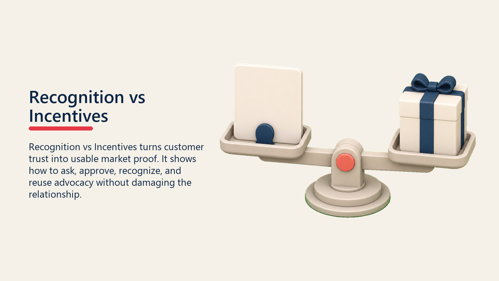 Recognition vs Incentives showing balanced scale for Recognition vs Incentives