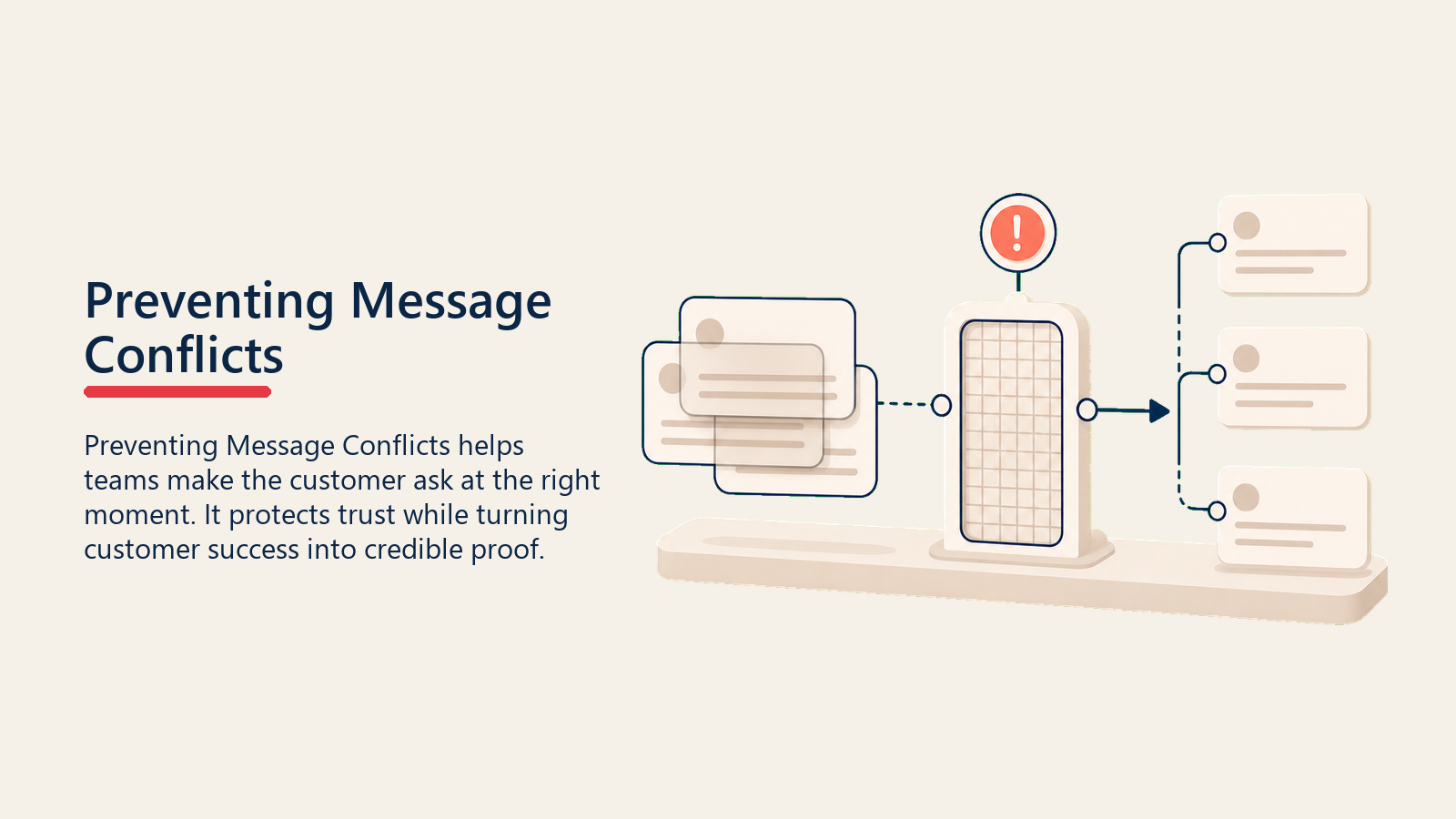 Message Conflict Prevention showing traffic control calendar for Preventing Message Conflicts