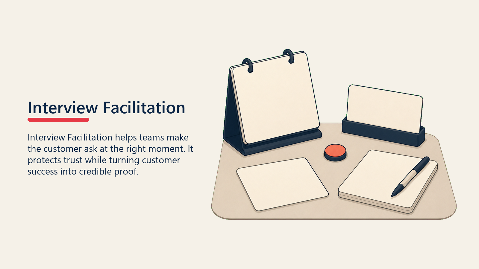 Exit Interview Facilitation shown as open-door feedback space with listening token