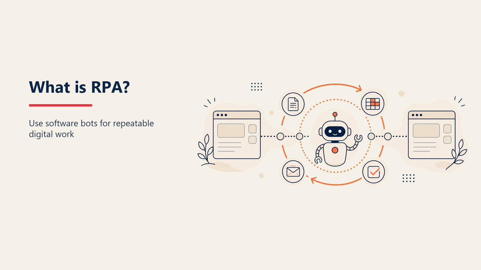 Bot perisian robotic process automation mengklik melalui medan borang merentas dua tetingkap sistem