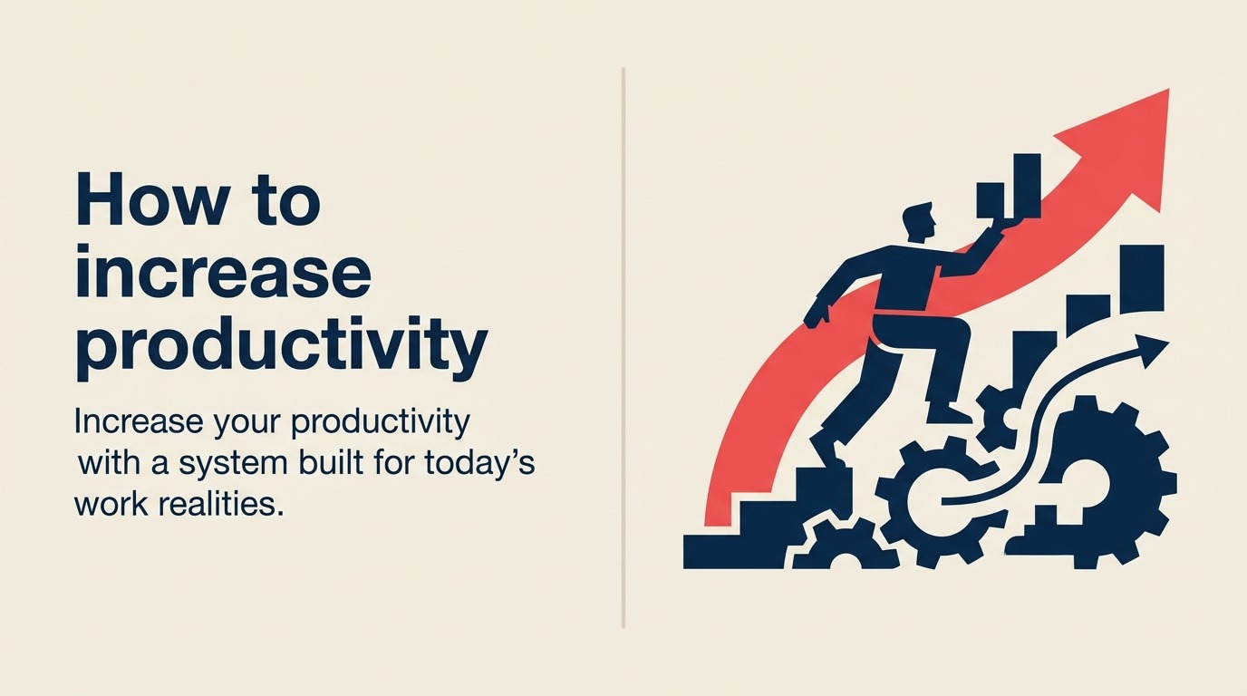 Meta-productivity system illustrated by a purpose compass guiding a balanced work and recovery engine