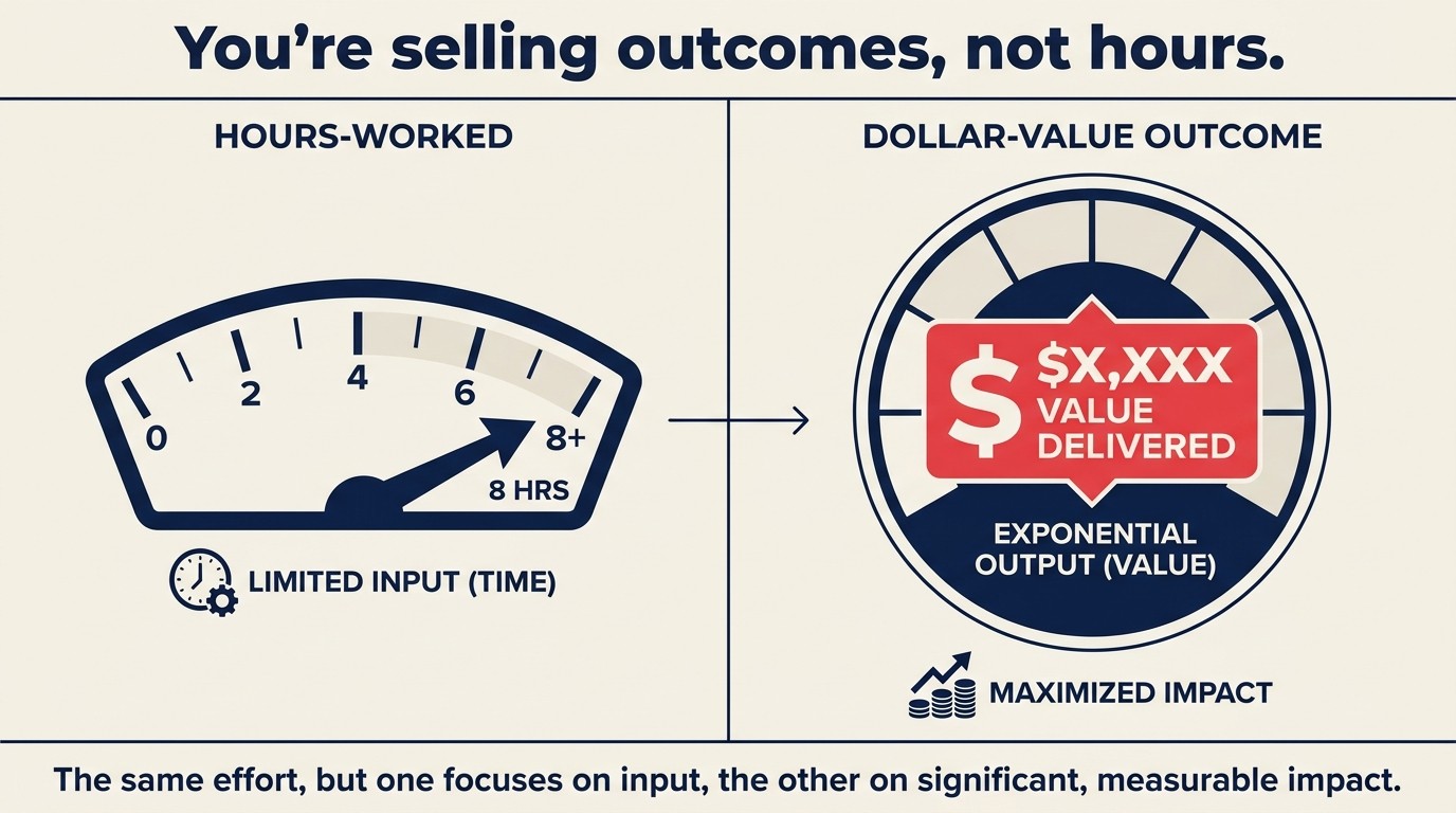 Model value-based pricing yang menghubungkan hasil client dengan margin firma yang lebih tinggi