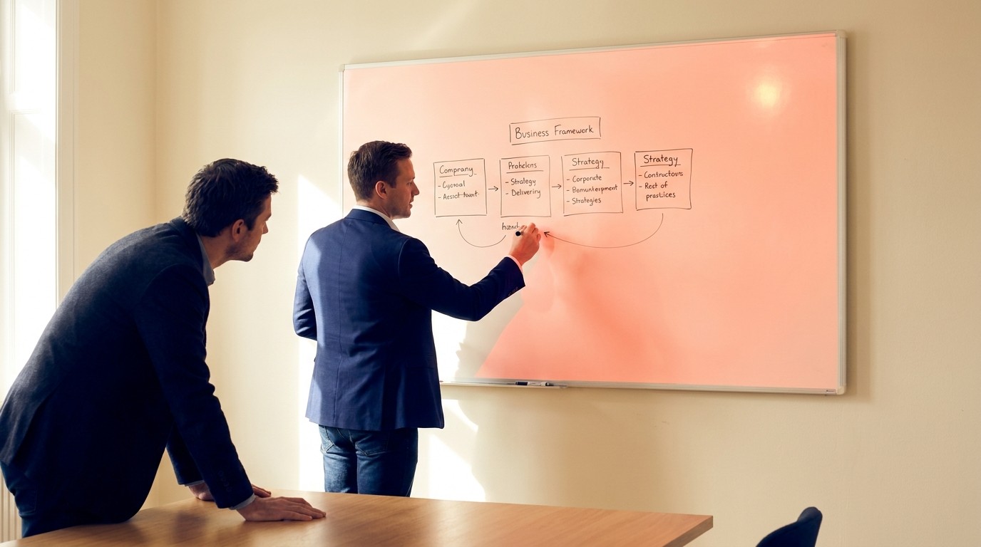 Consultant sharing frameworks and insights to demonstrate expertise without pitching