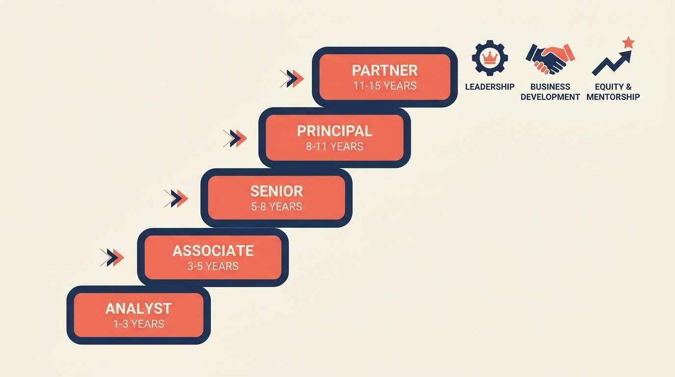 Cronograma do track de partner com marcos de critérios de associate a equity
