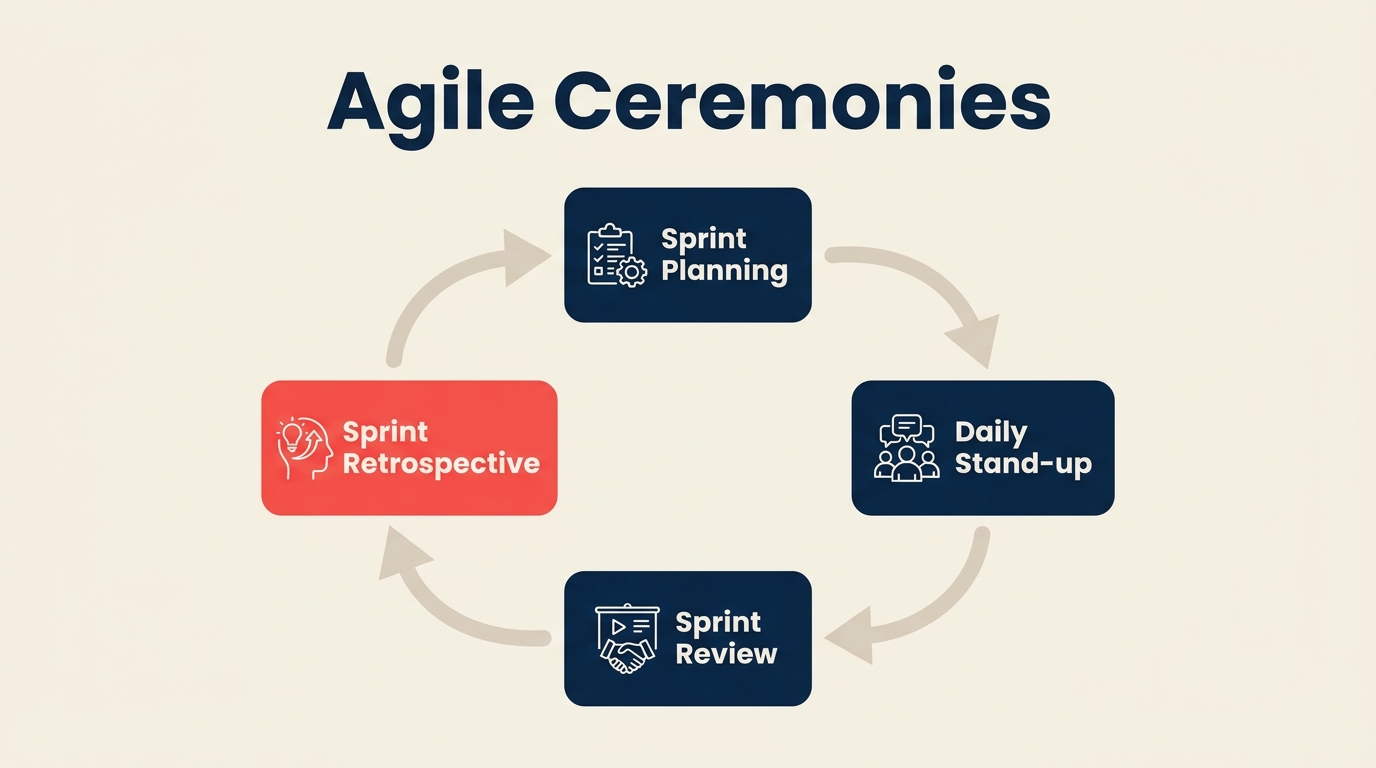 Los cuatro eventos Agile organizados alrededor de un ciclo de Sprint