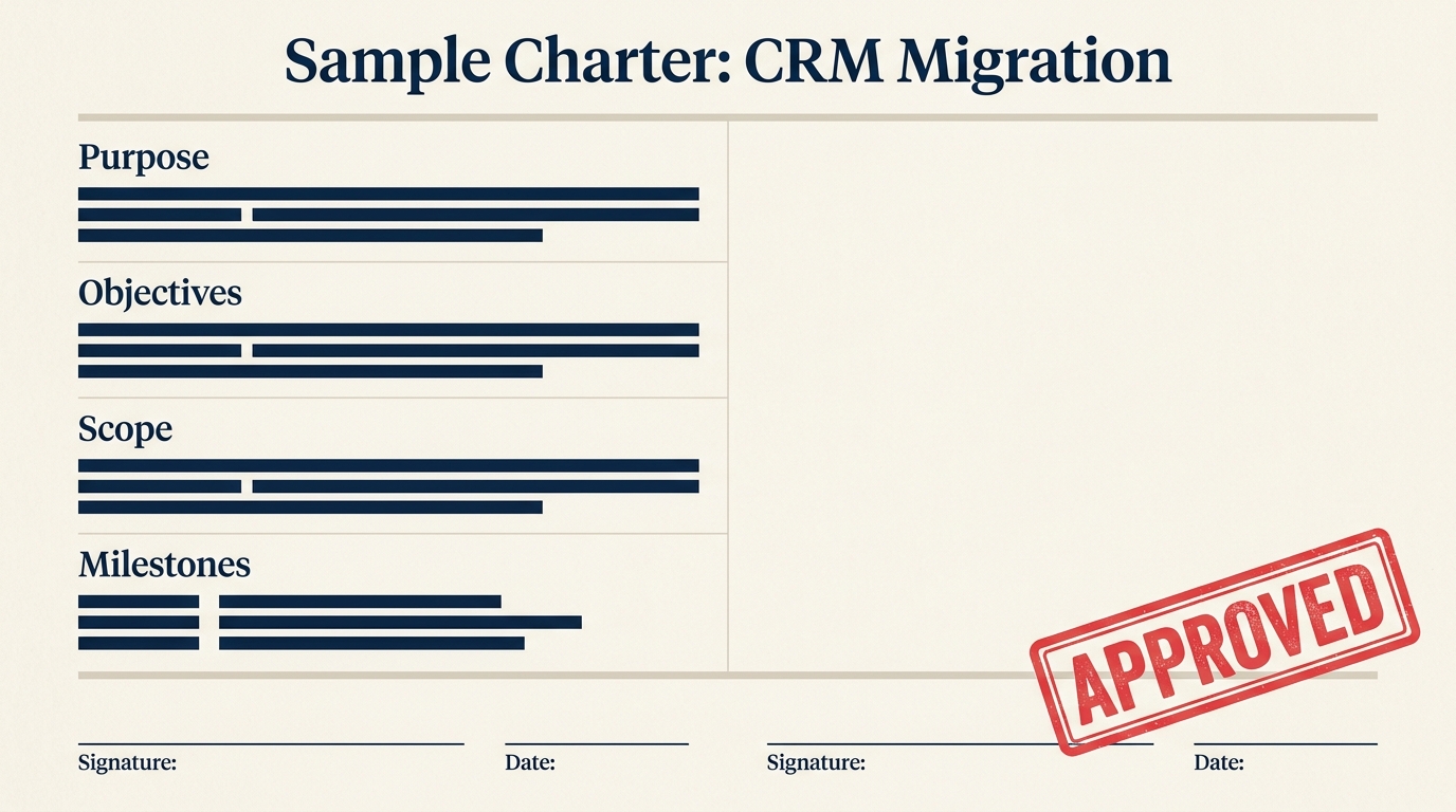 Contoh piagam proyek untuk migrasi CRM
