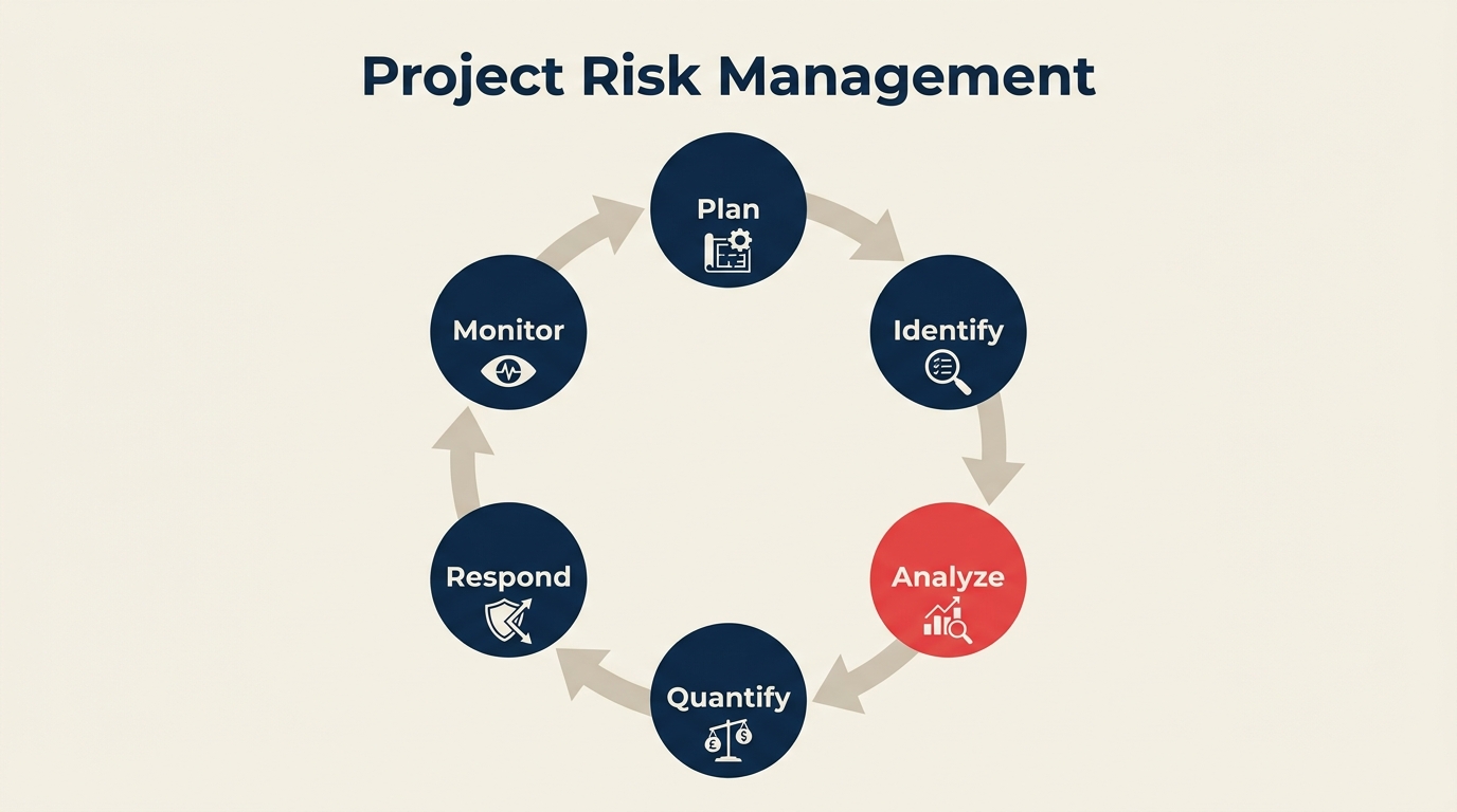 Project risk management six step process cycle