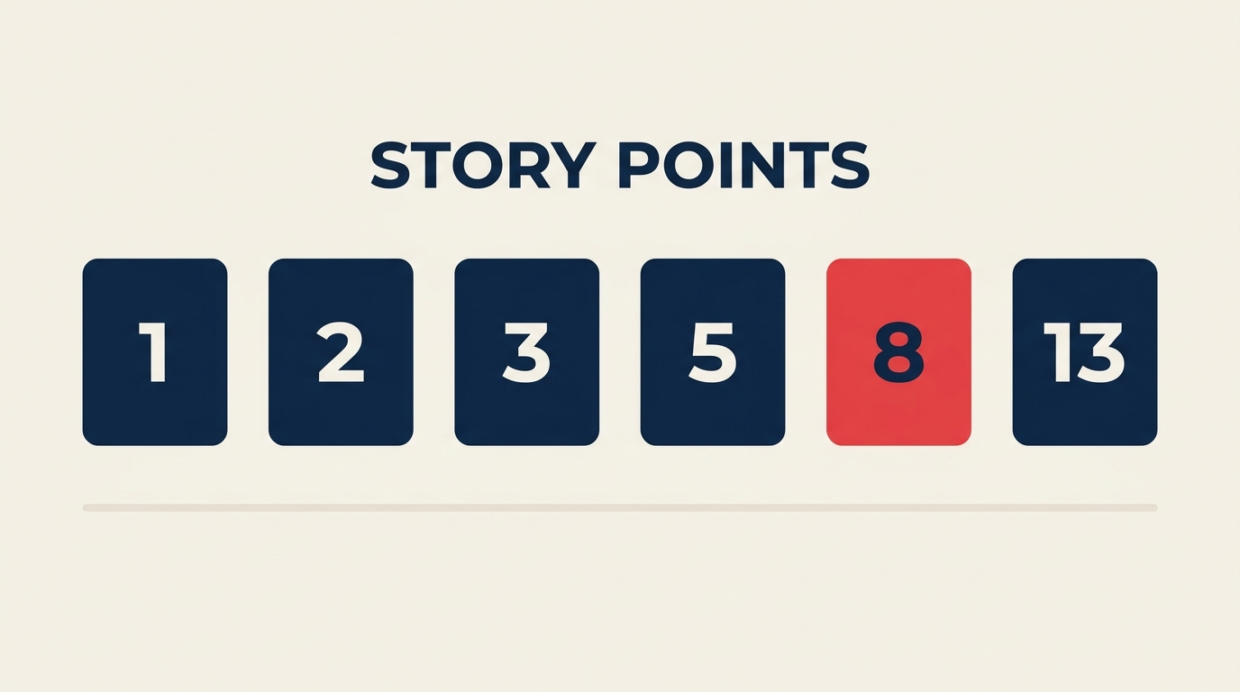 Story points Fibonacci estimation cards for agile work