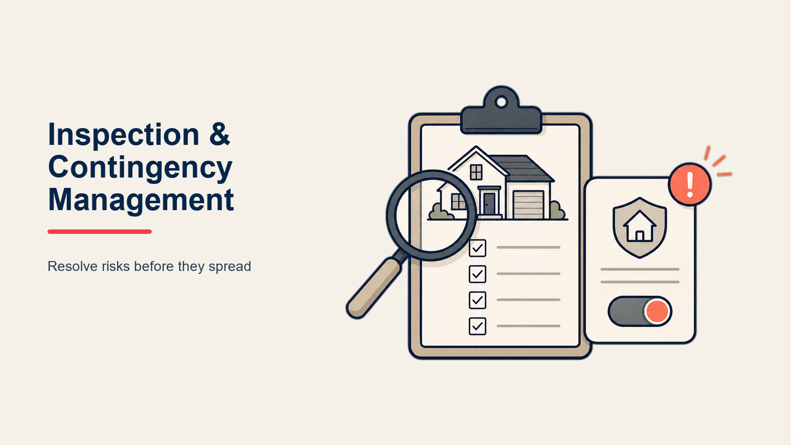 Property inspection findings moving through a decision and negotiation bridge toward closing