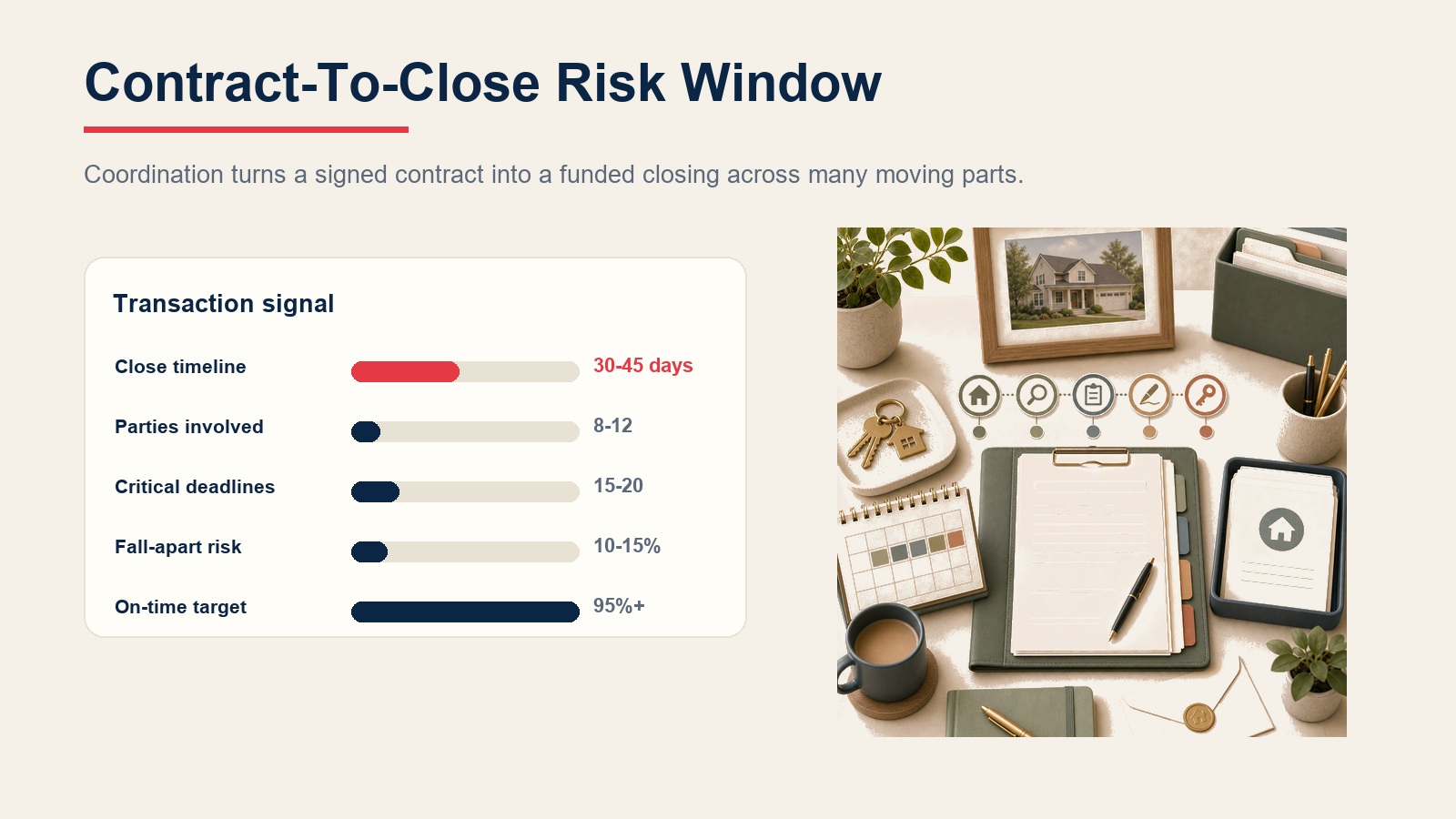Contract to close risk window for transaction coordination