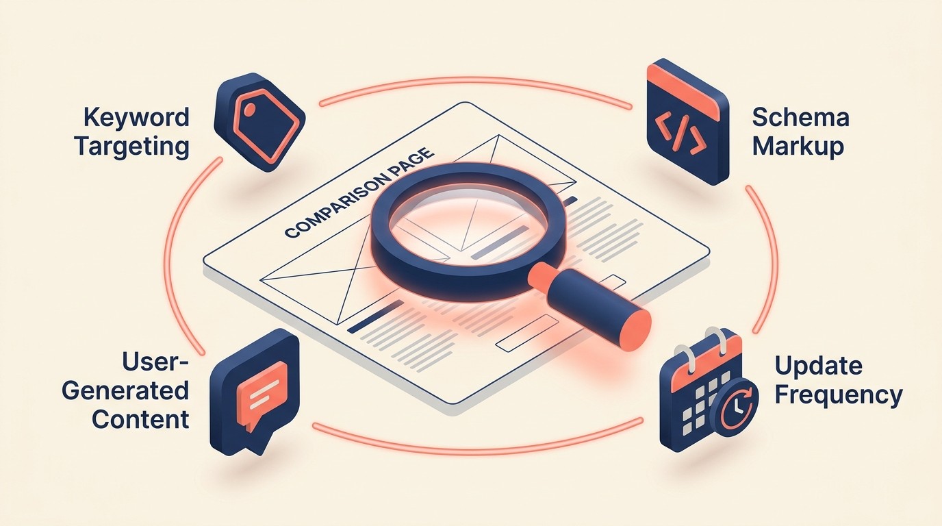 Táticas de otimização de SEO para classificar páginas de comparação e alternativas