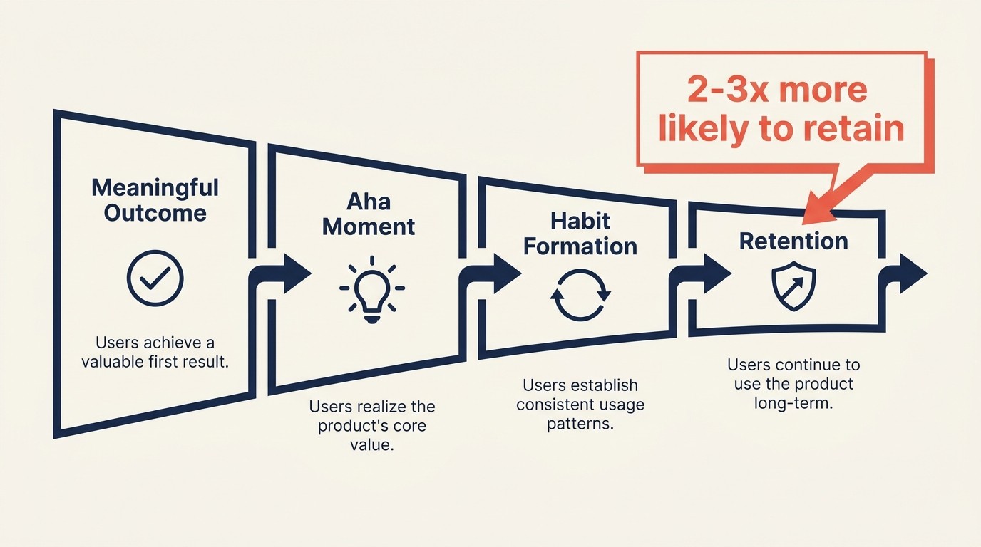 Onboarding como catalizador de activación que lleva a los usuarios a su primer resultado significativo