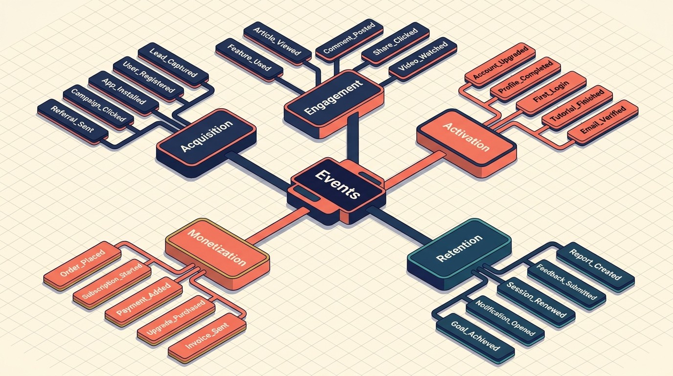 Kerangka taksonomi event untuk pelacakan product analytics