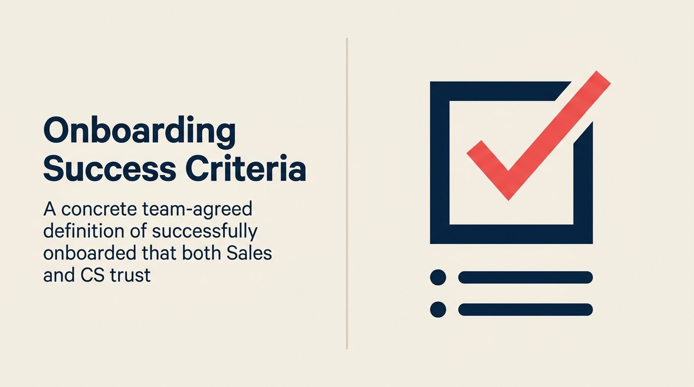 What successfully onboarded means: defining onboarding criteria for sales and CS alignment