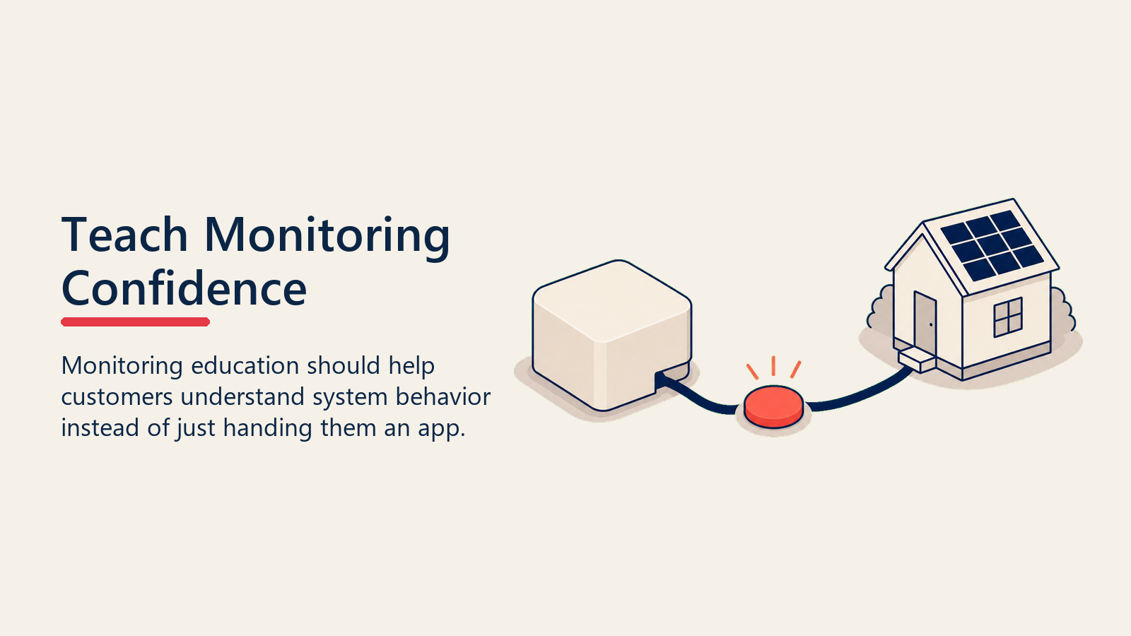 Solar monitoring education shown as a blank tile building confidence