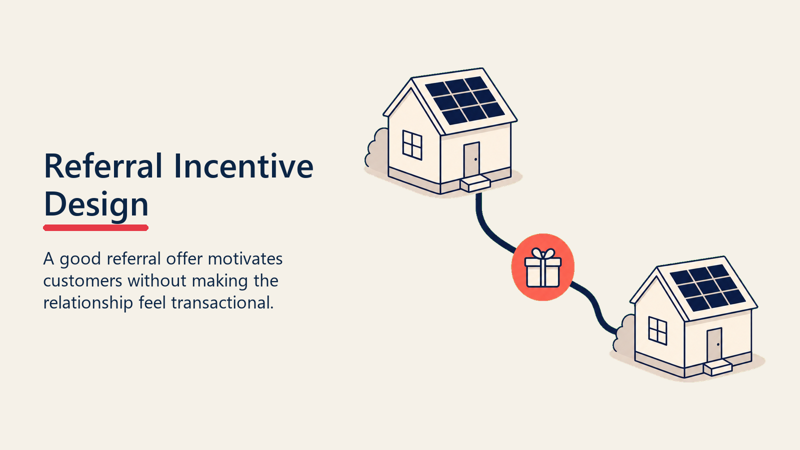 Incentivo de indicação solar equilibrado entre duas casas